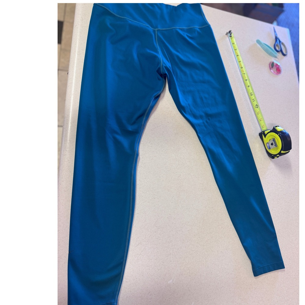 Nike‎ Dri-FIT Womens Teal Blue High Rise Athletic Leggings Yoga Pants Size L
